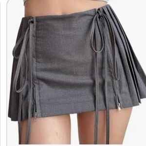 Gray Pleated Women's Skirt